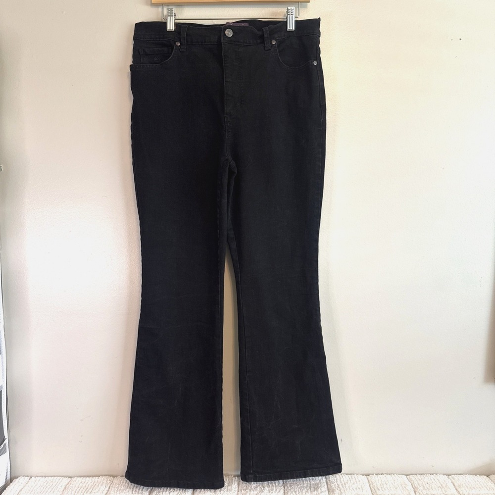 Gloria Vanderbilt Amanda Bootcut Black Jeans Size 14 Classic Stretch Americana